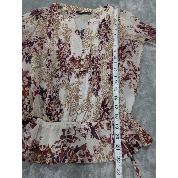 A N.A Women's 3/4 Sleeve Blouse With Tie Waist - Size Petite Small - Picture 5 of 7